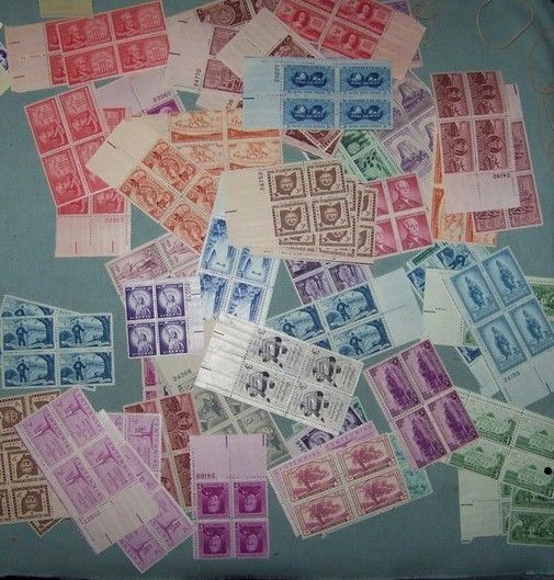 Cent US Stamps Numbered Blocks & Blocks  