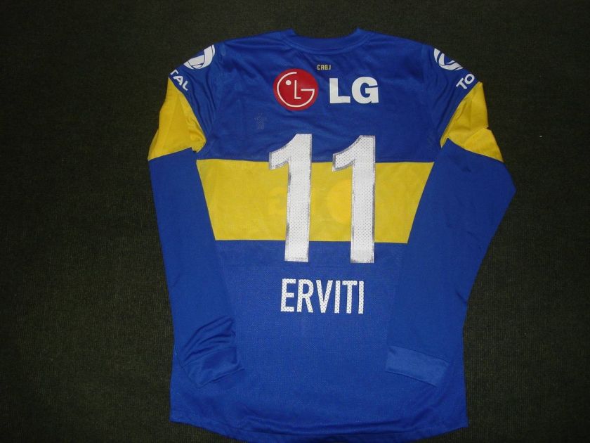 BOCA JUNIORS 2011 ERVITI MATCH WORN SHIRT L/S  