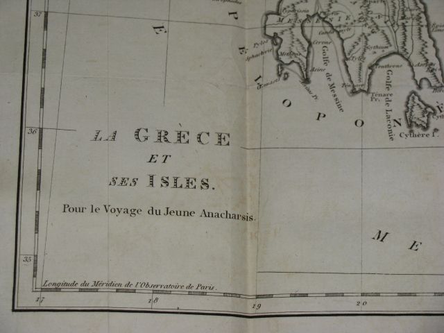 1796 Antique French Bookset   Voyage du Jeune Anacharsis en Grèce 