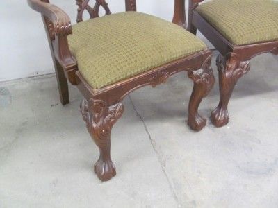 SET OF 6 MAHOGANY CHIPPENDALE DINING CHAIRS 11NY054  