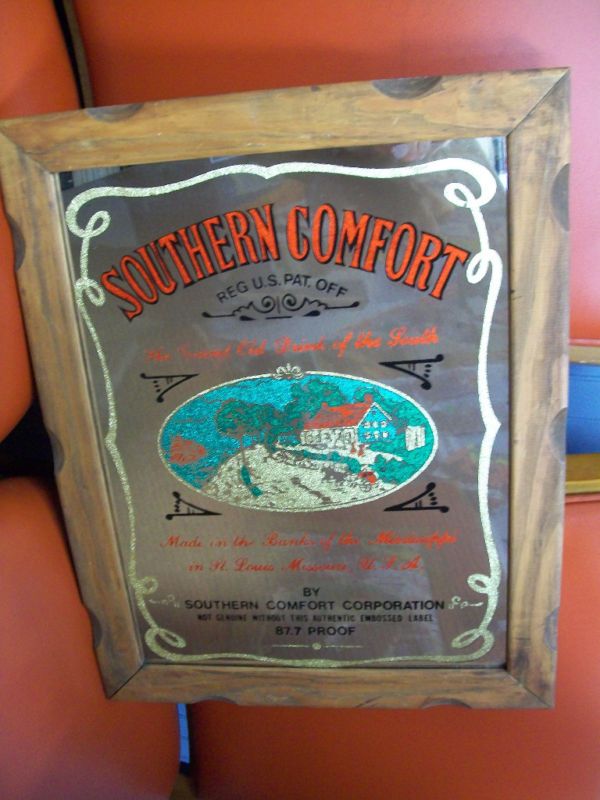 SOUTHERN COMFORT MIRROR 11 1/2 X 15 1/2 WOODEN FRAME  