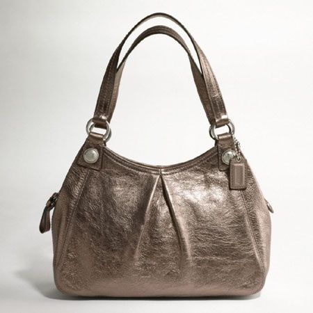   Mia Metallic Leather MINI MAGGIE Shoulder Bag 44322 GUNMETAL  