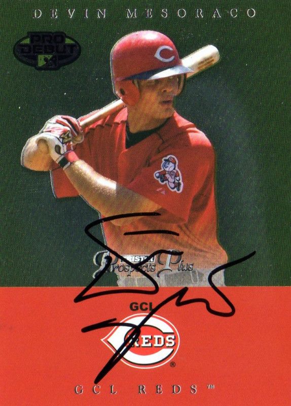 Devin Mesoraco signed auto card Reds prospects Dayton  