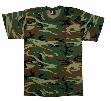 BOYS WOODLAND CAMO T SHIRT  