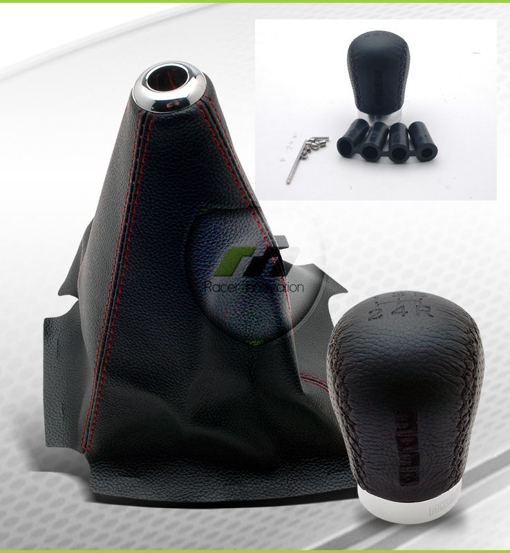 Red Stitch Leather Gear Shifter Boot/Short Shift Knob  