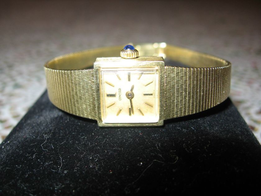 VINTAGE SOLID 14 KT GOLD LADIES CONCORD WATCH 23.5 GRAMS.  