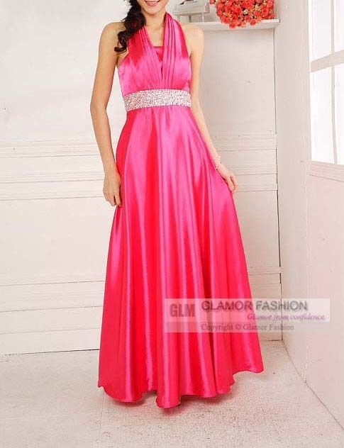 Elegant Satin Dress Long Evening Dress XS~3XL #GF751  