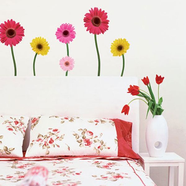 DAISY FLOWERS Home Art Decor Mural Point Sticker Paper  