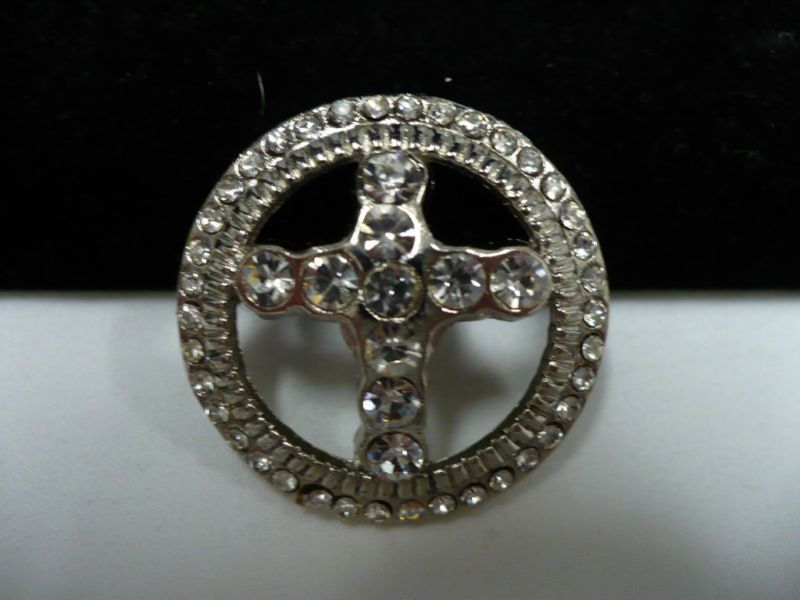 Cowgirl Clear Rhinestone Western Cross Concho  