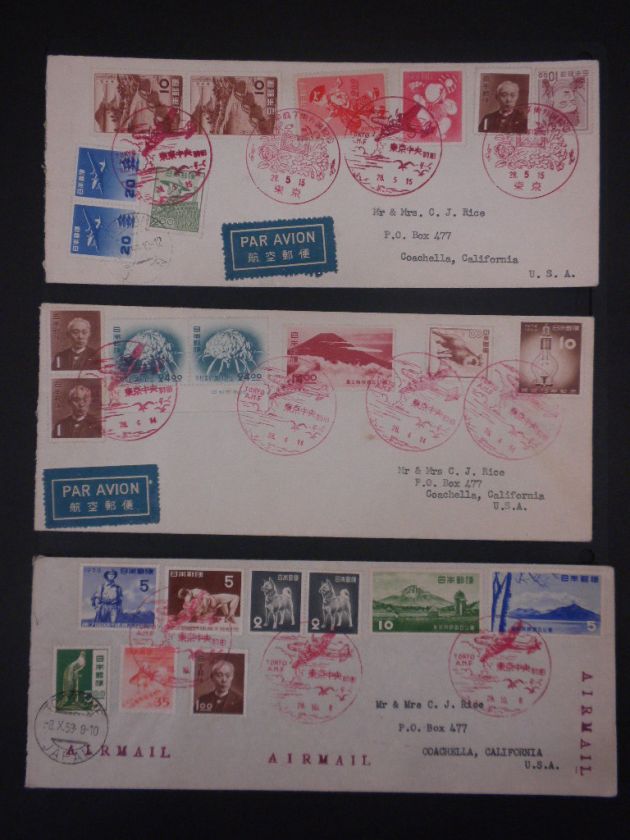 JAPAN  Group of 20 Air Mail covers to USA. Scarce lot  