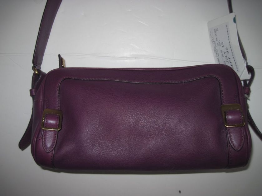 New Max Mara Italy Beaudeau purple Calf Leather shoulder bag handbag 