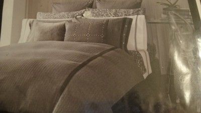 MICHAEL KORS NOB HILL GREY TWEED 6P KING COMFORTER SET NEW  