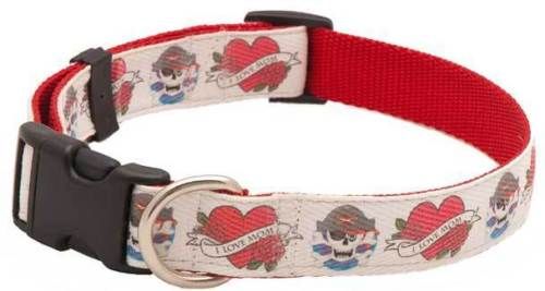 Love Mom Designer Ribbon Dog Collar  