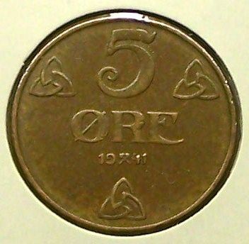 NORWAY 1941 5 ORE NICE COIN  