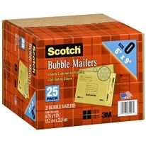 3M Scotch Bubble Envelopes Mailers 6 x 9 Size 0   2 x 25 = 50 pk 