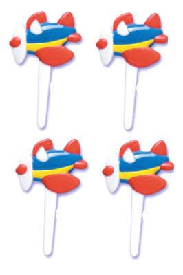 12 AIRPLANE CUPCAKE DECORATION TOPPERS PICKS NW  