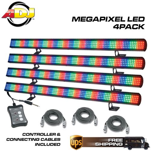 AMERICAN DJ MEGAPIXEL LED RGB WASH LIGHTING BAR 4 PACK MEGA PIXEL 