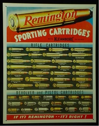 Vintage Metal Ad Sign REMINGTON BULLETS Gun Ammo Tin  