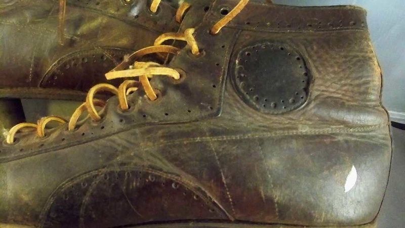 Vintage Leather Ice Skates Cabin Decor 1920S  