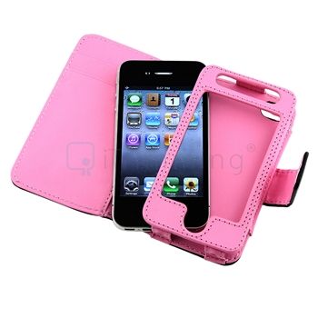 new generic wallet leather case compatible with apple iphone 4 4s 