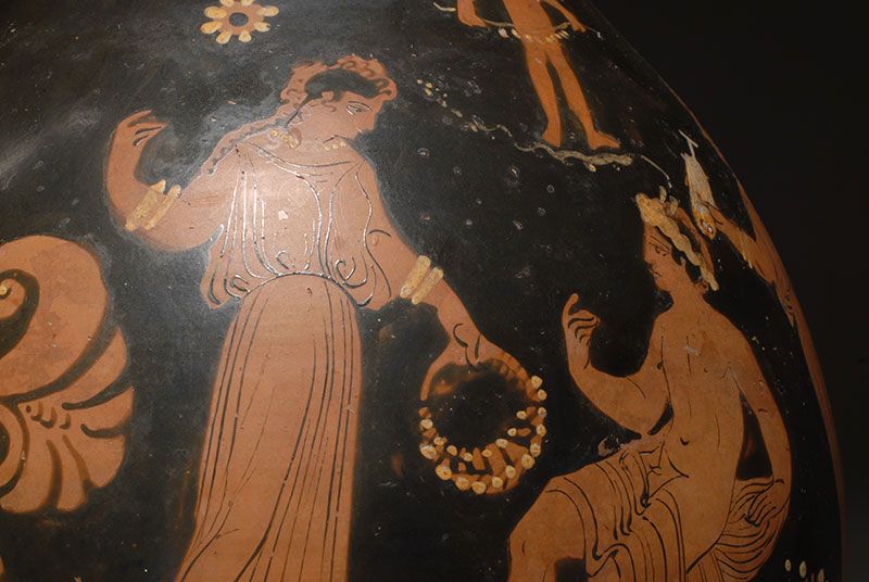 Ancient Greek Apulian Red Figure Pelike Vase  