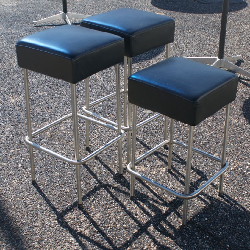 Tubular Chrome Counter Low Bar Stool  