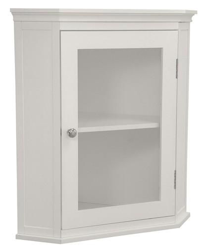 New Madison Avenue Bathroom Corner Wall Cabinet   White  