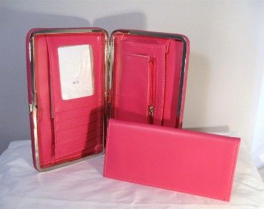 Hot Pink Western Cowgirl Rhinestone Flat Thick Checkbook Billfold 