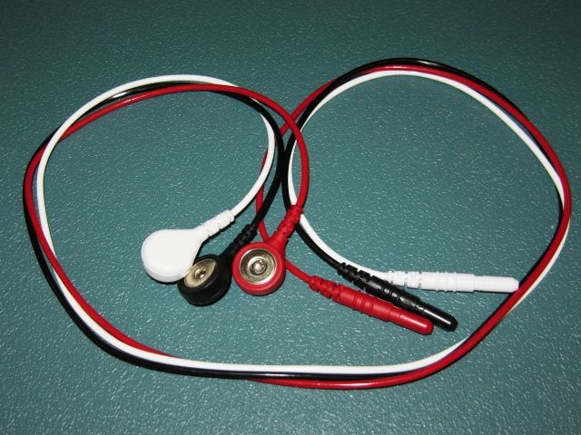 New 3 Lead HP EKG / ECG Cable With Snap Leads ~ Agilent  