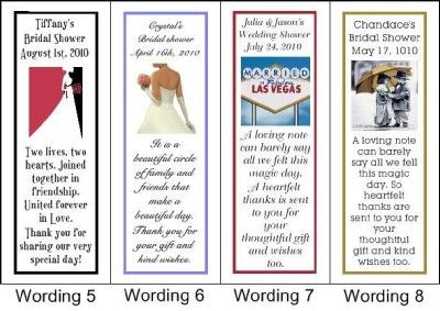 WEDDING BRIDAL SHOWER BOOKMARK FAVOR 150+DESIGNS  