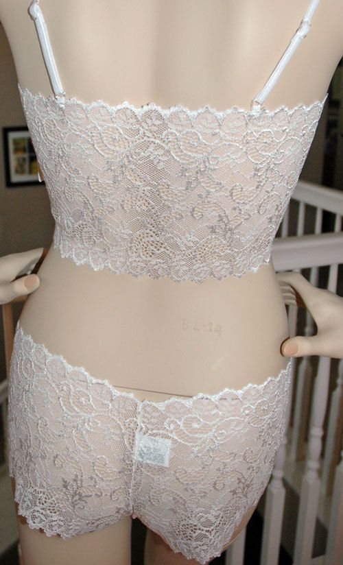 Sexy bridal bralette top & boyshorts sheer lace Fantasy  