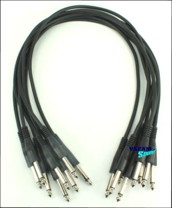 Each 2 Feet Patch Cables, Straight 1/4 Connectors   Mono   Black 