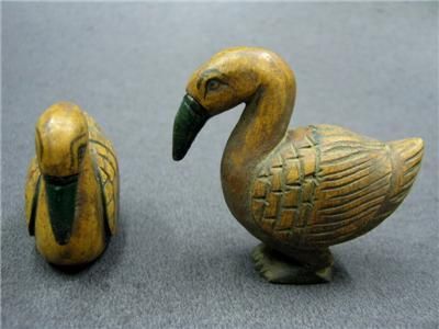 WOODEN DUCK CHESS SET , INTRICATE CARVING . PAINTED  