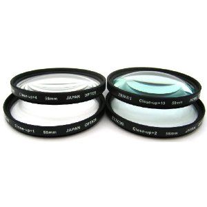 Zeikos 62mm Closeup Macro +1 +2 +4 +10 Filter Kit w/ case  