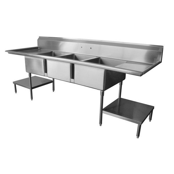 Compartment 20x28 Bakery Sink Drainboard Undershelf  