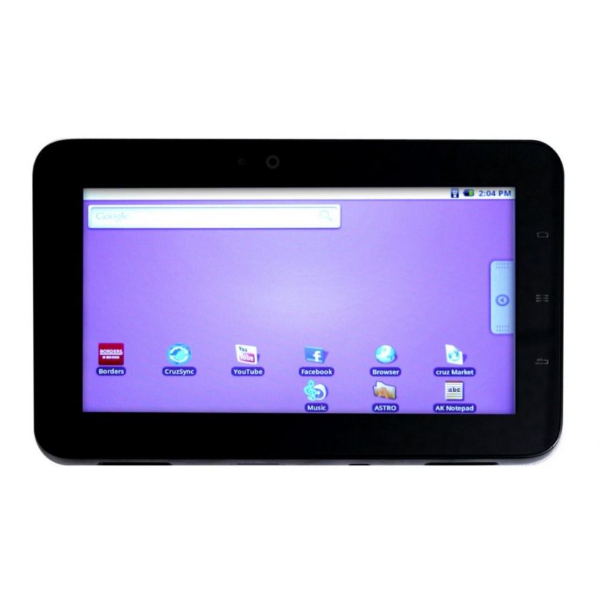 New Velocity Micro T103 Cruz Tablet Computer 7 Android 2.0 Black 1GB 