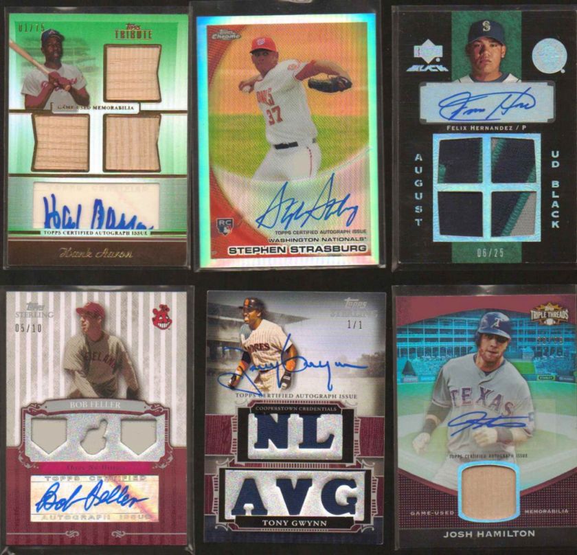 GAME USED LOT AUTO PATCH JERSEY 1/1 PUJOLS JETER JORDAN RODGERS NEWTON 