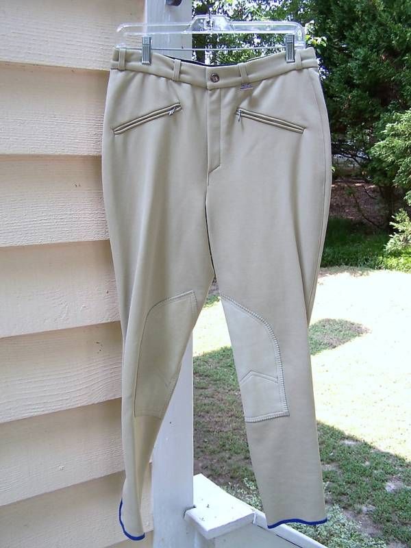   Schumacher Knee Patch Horse Riding Breeches Beige 36 Long Retail $249