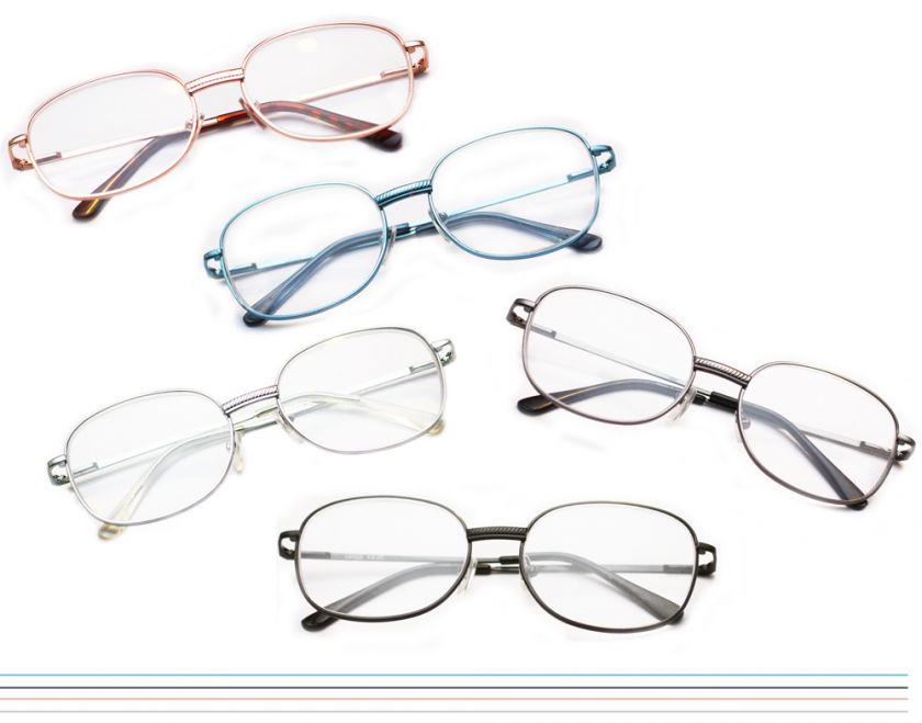 Reading Glasses Metal Frame Readers Spring Hinge Colors  