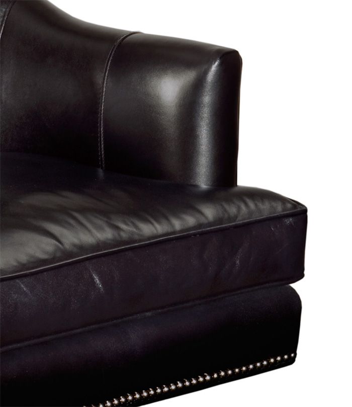 Soraya Black Leather Wing Executive Office Swivel Chair  