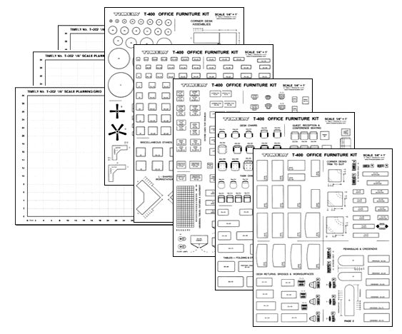 OFFICE FURNITURE KIT 1/4 SCALE   Office Space Planning  