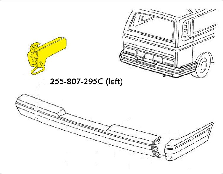 VW Vanagon Fiberglass Bumper Mounting Bracket (LH)  