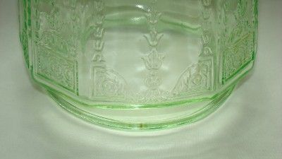 Green Depression Glass Cracker Cookie Jar Princess Anchor Hocking 