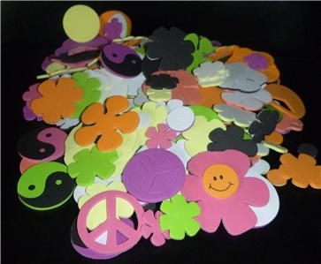 Girl 70s FLOWER POWER PEACE SIGNS FOAM Stickers Scouts  