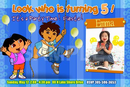   EXPLORER BIRTHDAY PARTY INVITATION 1ST CUSTOM FIRST DIEGO  15 DESIGNS