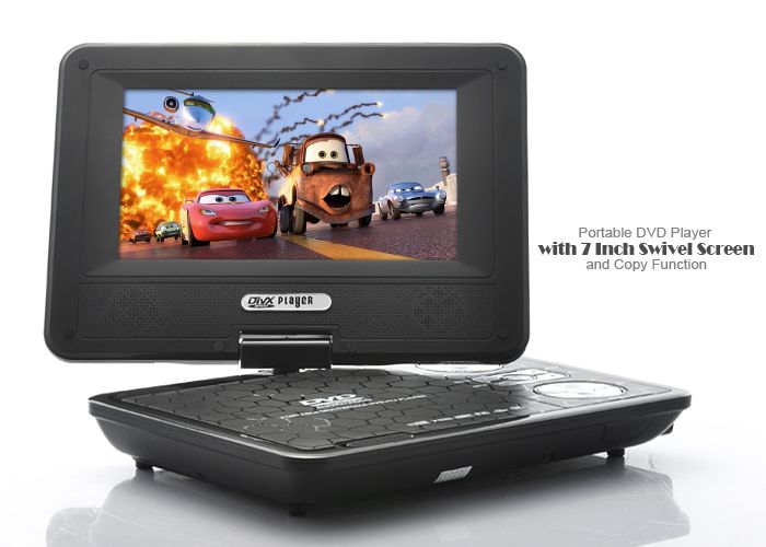 E78 Portable DVD Player with 7 Inch Swivel Screen and Copy Function 