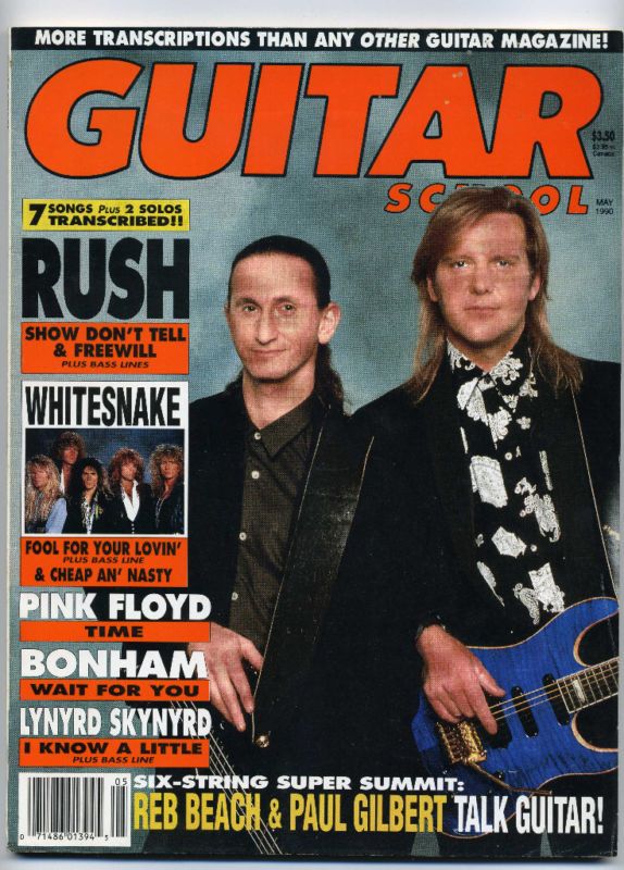 GUITAR SCHOOL MAGAZINE   MAY 90 ALEX LIFESON/GEDDY LEE  