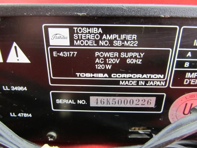 Toshiba SB M22 Stereo Amplifier  