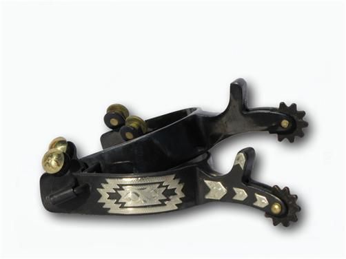 Western Medium Shank Horse Riding Spurs Black  