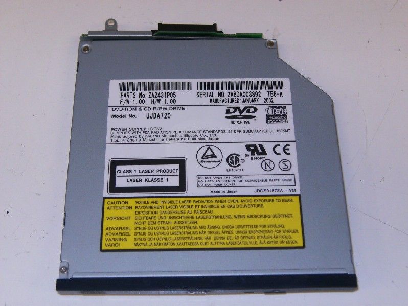   Matsushita UJDA720 CD RW / DVD ROM Combo Laptop Drive ZA2431P05 HP IBM